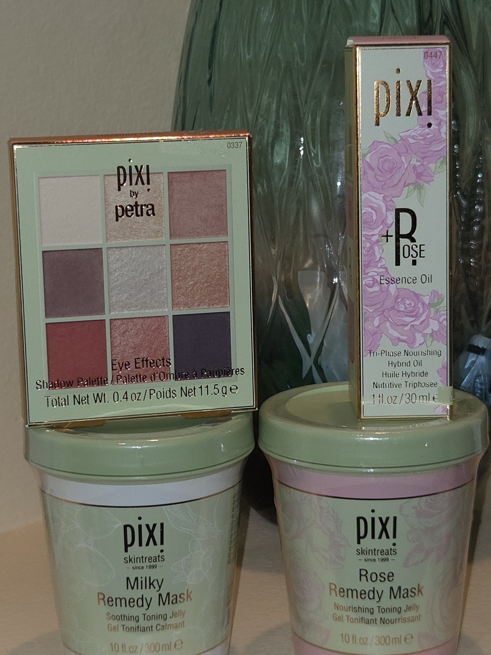 Pixi Skincare & Makeup Bundle – Rose Essence Oil, Milky Remedy Mask, Rose Remedy